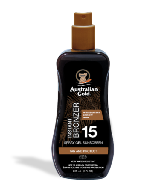 Sunscreen spray gels SPF 15 con effetto bronze 237ML